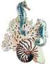 Seahorses with Coral & Shell Wall Art by Bovano