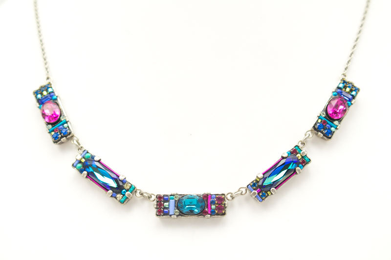 Bermuda Blue Dainty Bar Necklace by Firefly Jewelry