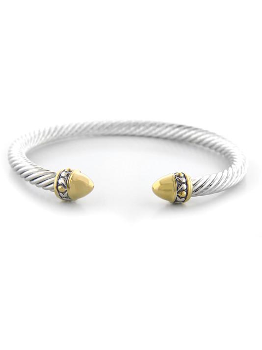 Nouveau Gold Dome Bullet Wire Cuff by John Medeiros