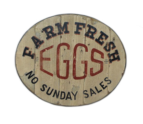 Farm Fresh Eggs Oval (B) Americana Art