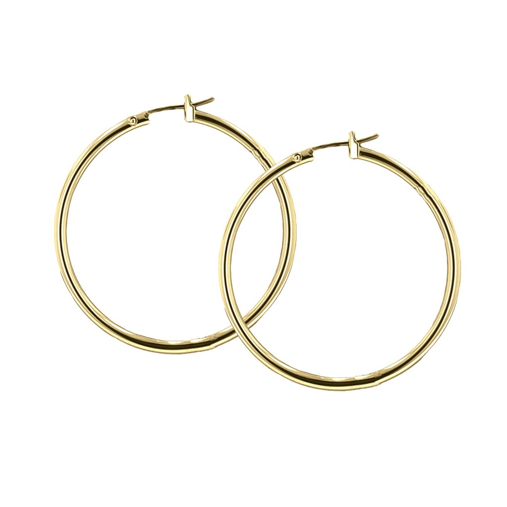 Large Hoop Gold Earrings by John Medeiros