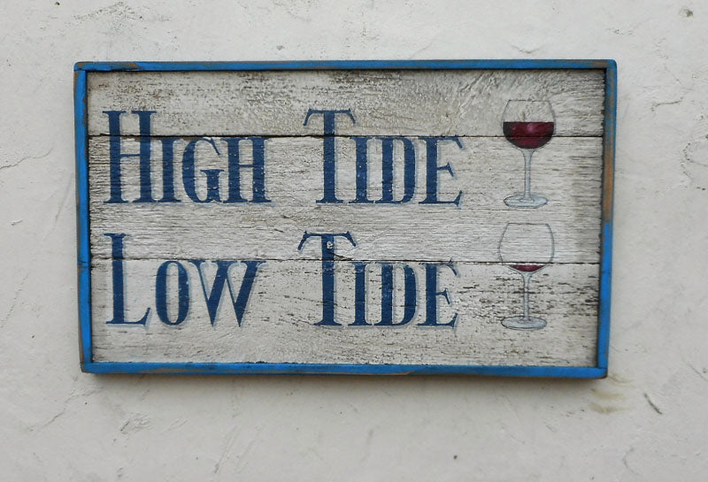 High Tide Low Tide with Wine Glasses (B) Americana Art