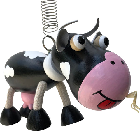 Holstein Facing Down Handcrafted Wooden Jumpie