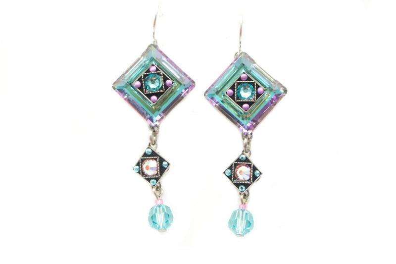 Soft La Dolce Vita Crystal Diagonal Earrings by Firefly Jewelry