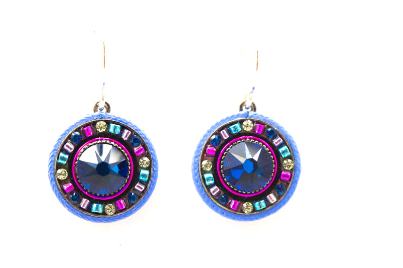 Bermuda Blue La Dolce Vita Round Earrings by Firefly Jewelry