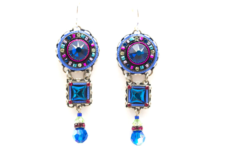 Bermuda Blue La Dolce Vita 3 Tier Earrings by Firefly Jewelry