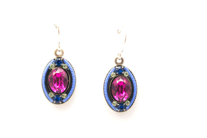 Bermuda Blue La Dolce Vita Oval Earrings by Firefly Jewelry