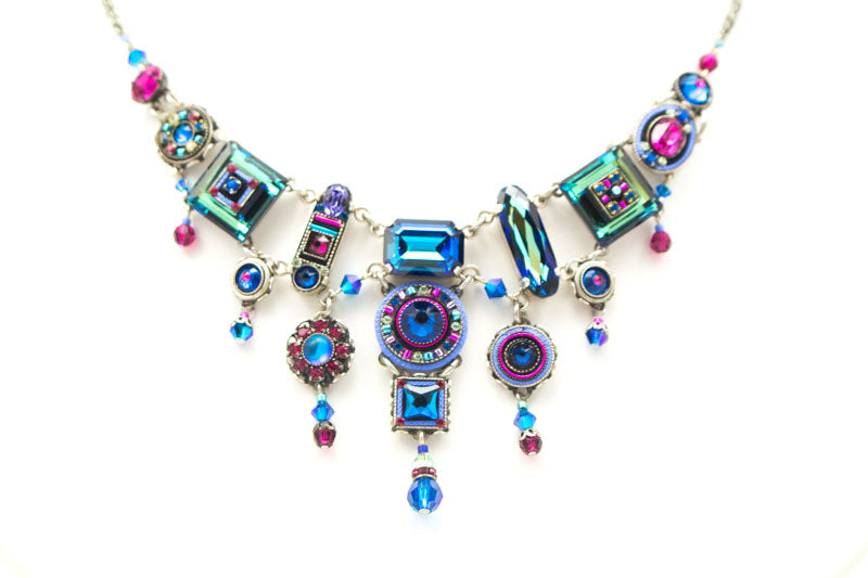 Bermuda Blue La Dolce Vita Elaborate Necklace by Firefly Jewelry