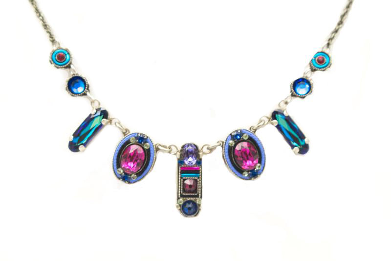 Bermuda Blue La Dolce Vita Oval Necklace by Firefly Jewelry