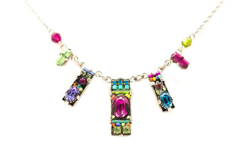 Multi Color Dainty Bar Mini Necklace by Firefly Jewelry