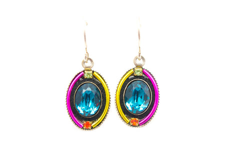 Multi Color La Dolce Vita Oval Earrings by Firefly Jewelry
