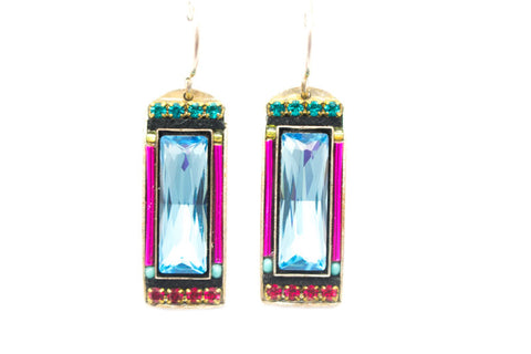 Multi Color Baguette Earrings by Firefly Jewelry