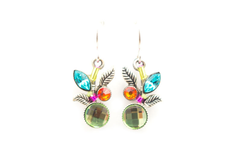 Multi Color Leaf and Fruit Earrings by Firefly Jewelry