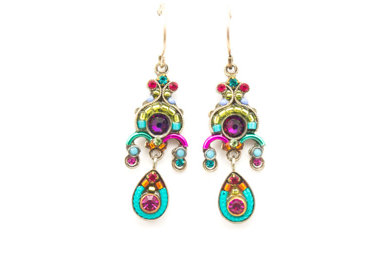Multi Color Medium Chandelier Drop Earrings by Firefly Jewelry