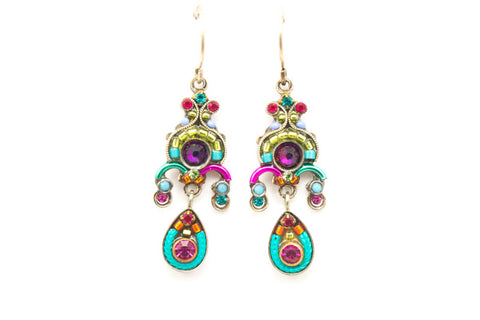 Multi Color Medium Chandelier Drop Earrings by Firefly Jewelry