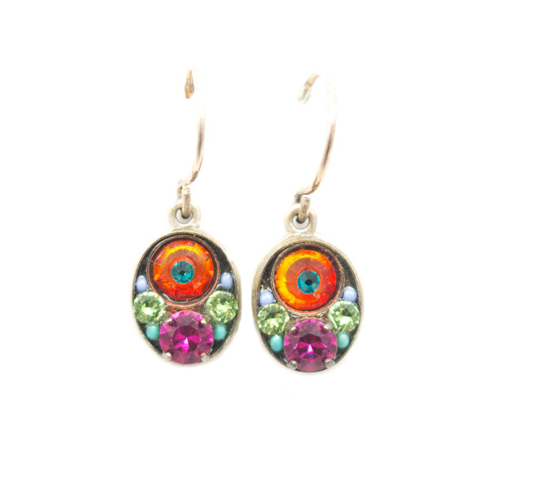 Multi Color Round Earrings by Firefly Jewelry
