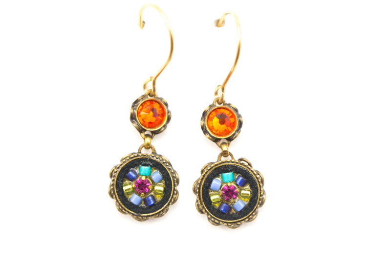 Multi Color Gold La Dolce Vita 2-Tier Earring by Firefly Jewelry