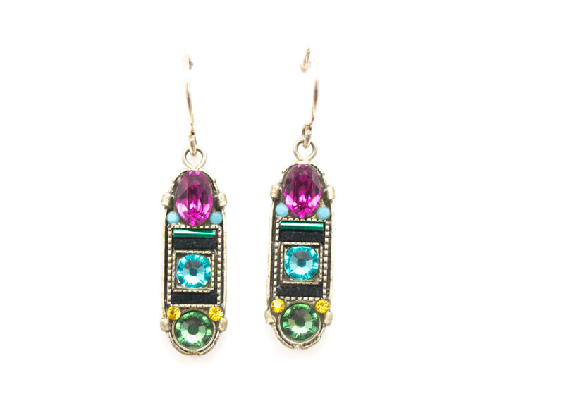 Indicolite La Dolce Vita Oval Mosaic Earrings with Hope and Dream by Firefly Jewelry