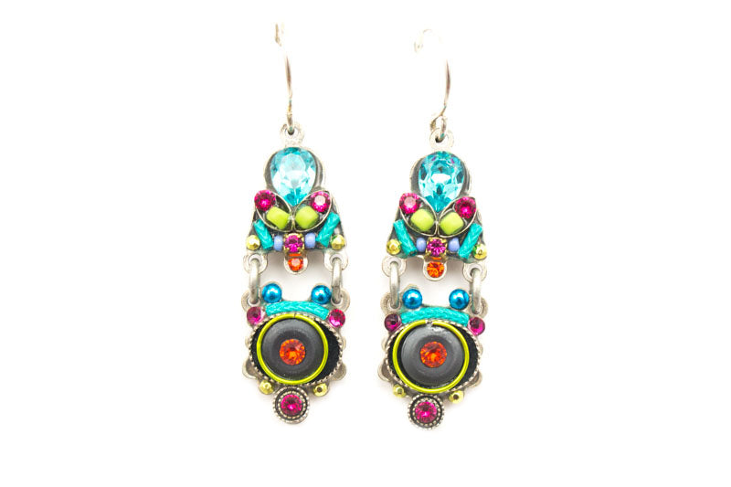 Multi Color Two Tier Earrings by Firefly Jewelry
