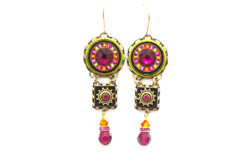 Ruby La Dolce Vita 3 Tier Earrings by Firefly Jewelry