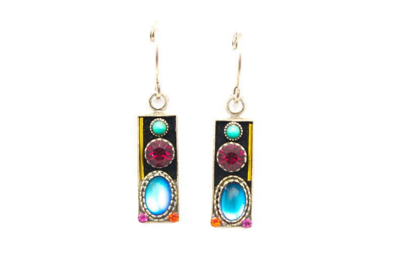 Multi Color Simple Shadowbox Earrings by Firefly Jewelry