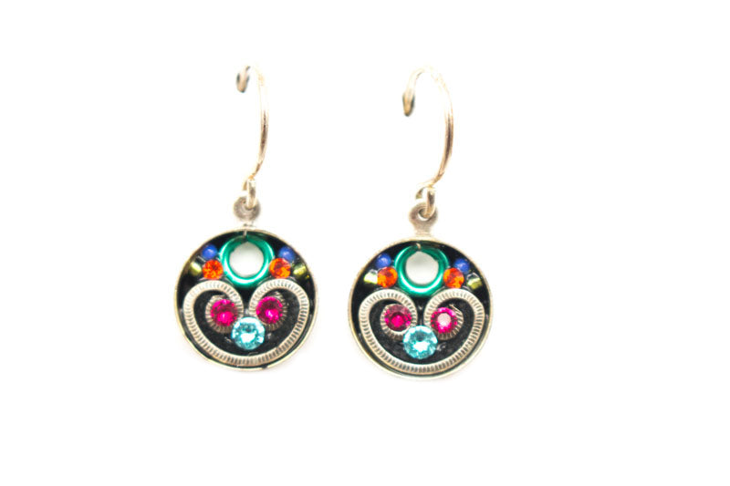 Multi Color Small Circle Earrings by Firefly Jewelry