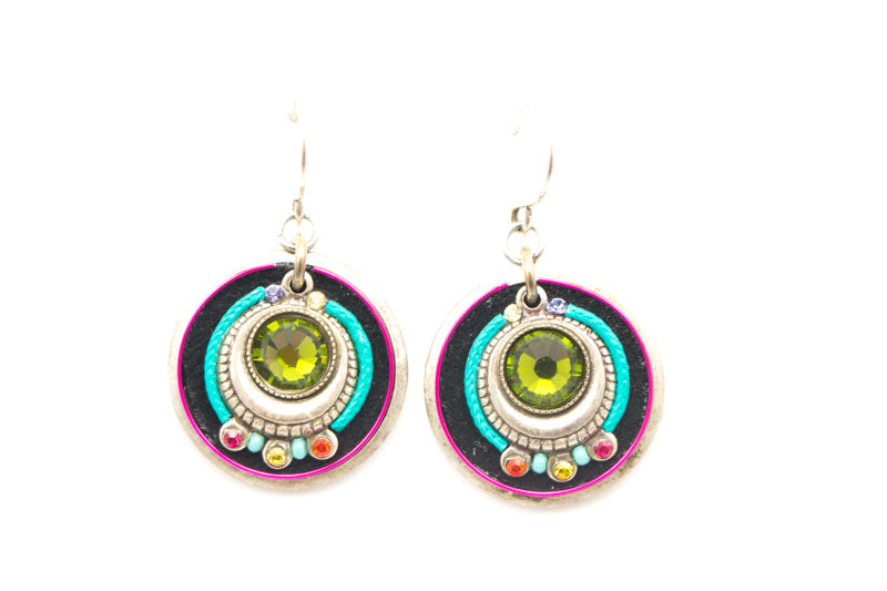 Multi Color Large Circle Earrings by Firefly Jewelry