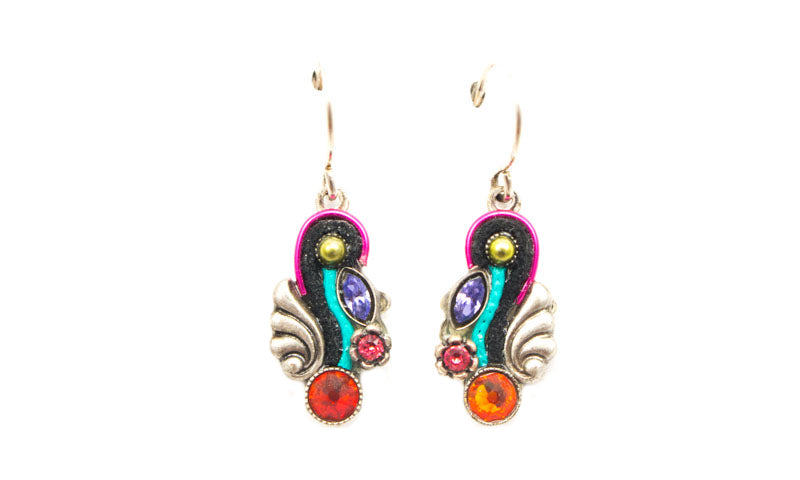 Multi Color Small Organic Earrings by Firefly Jewelry