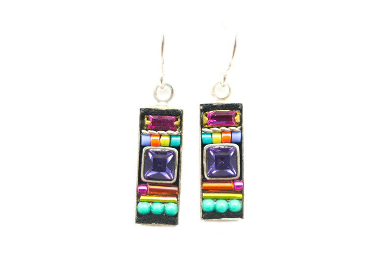 Multi Color La Dolce Vita Rectangle Earrings by Firefly Jewelry