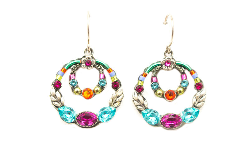 Multi Color Double Hoop Earrings by Firefly Jewelry