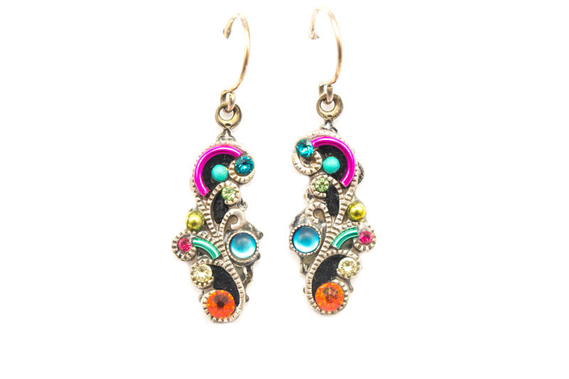 Multi Color Medium Organic Earrings by Firefly Jewelry