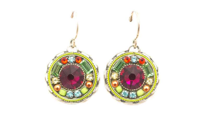 Ruby Vintage Round Earrings by Firefly Jewelry
