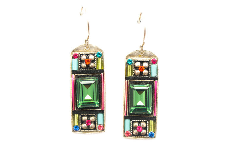 Multi Color Baguette Earrings by Firefly Jewelry