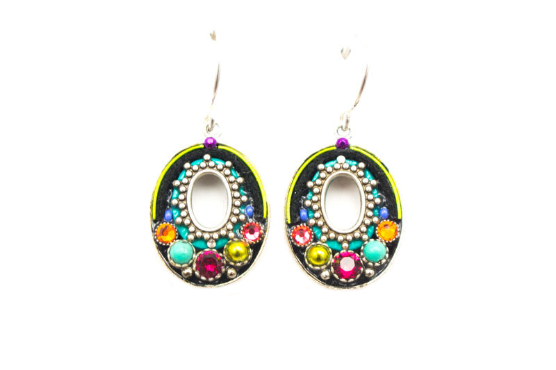 Multi Color Oval Hoop Earrings by Firefly Jewelry