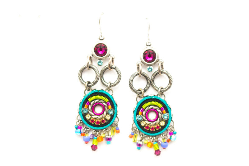 Multi Color Multi Hoop Chandelier Earrings by Firefly Jewelry