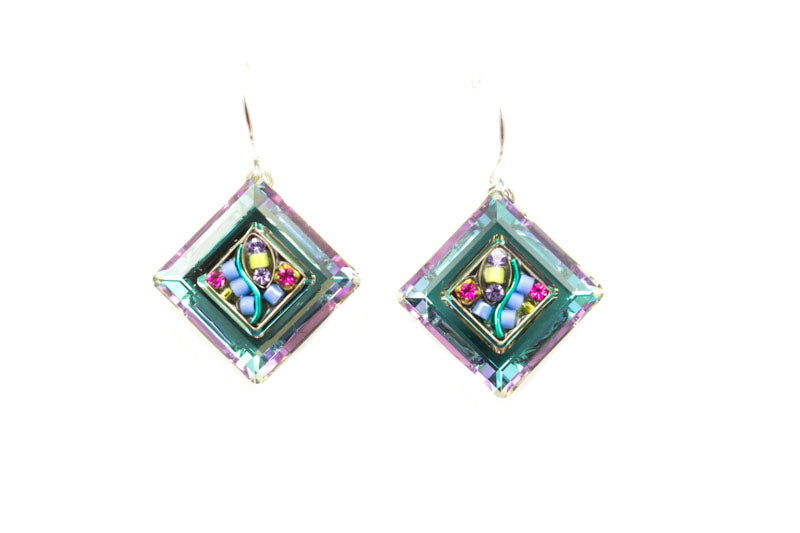 Tanzanite La Dolce Vita Crystal Diagonal Earrings by Firefly Jewelry