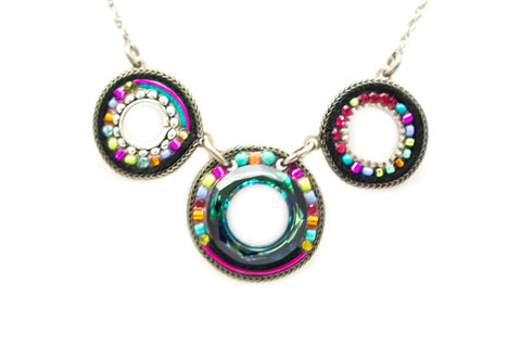 Multi Color Hoop 3-Piece Necklace by Firefly Jewelry