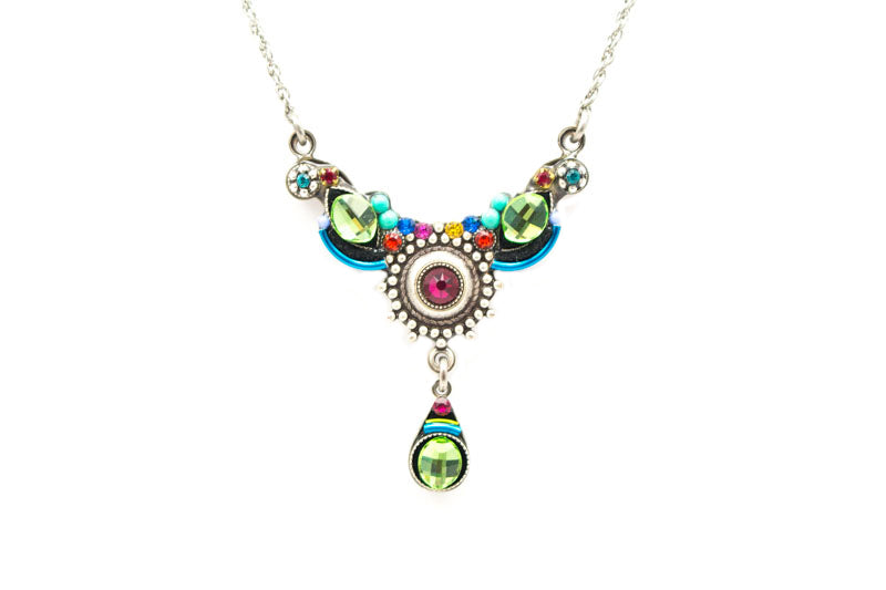 Multi Color Small Organic Necklace by Firefly Jewelry