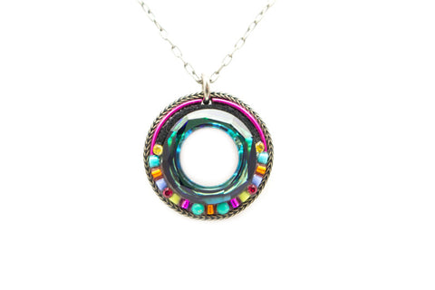 Multi Color Hoop Pendant Necklace by Firefly Jewelry