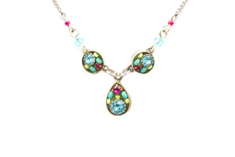 Light Turquoise Sparkling Drop Necklace by Firefly Jewelry