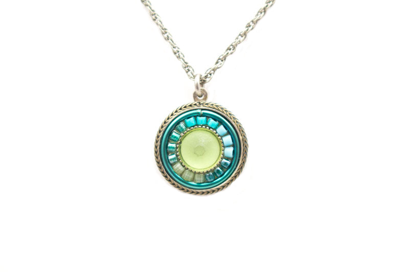 Light Blue La Dolce Vita Round Pendant by Firefly Jewelry