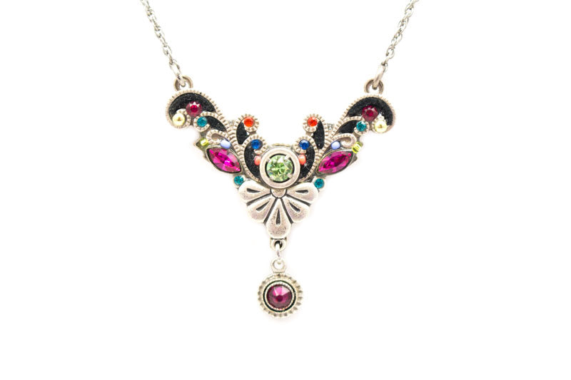 Multi Color Large Organic Necklace by Firefly Jewelry
