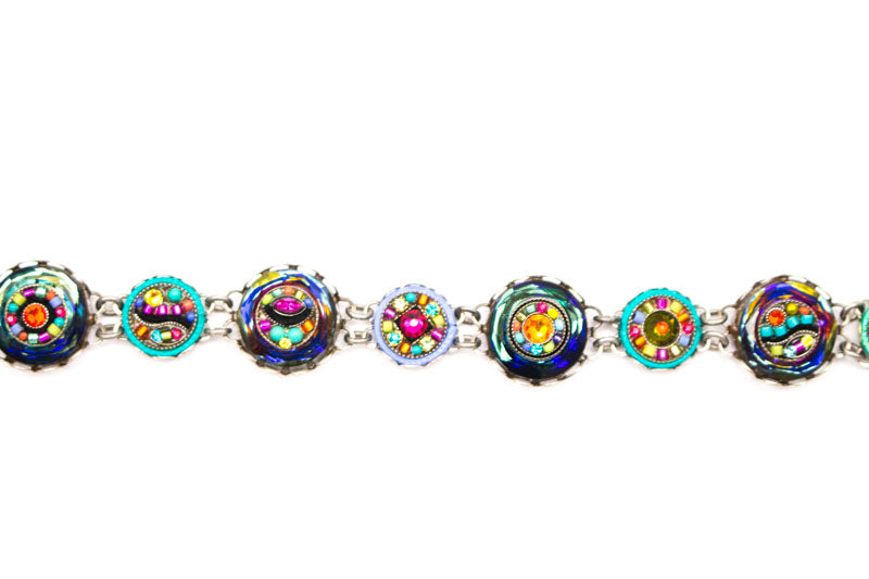 Multi Color Mosaic Button Bracelet by Firefly Jewelry