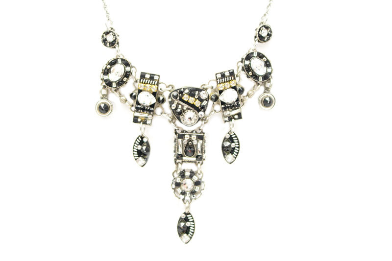 Black and White Viva Large Necklace by Firefly Jewelry