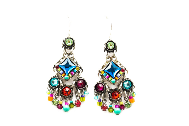 Multi Color Elaborate Chandelier Earrings by Firefly Jewelry