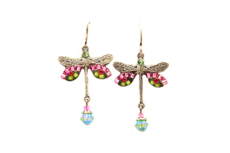 Hot Pink Dragonfly Earrings by Firefly Jewelry