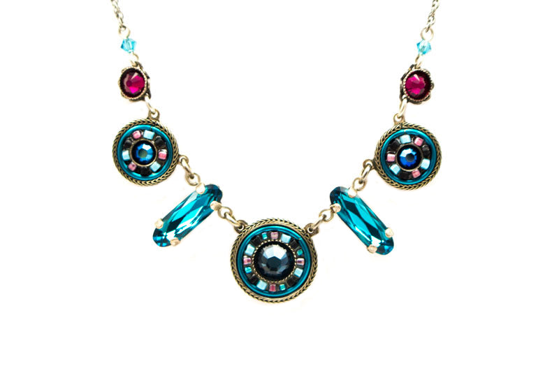 Midnight Blue La Dolce Vita Circles Necklace by Firefly Jewelry