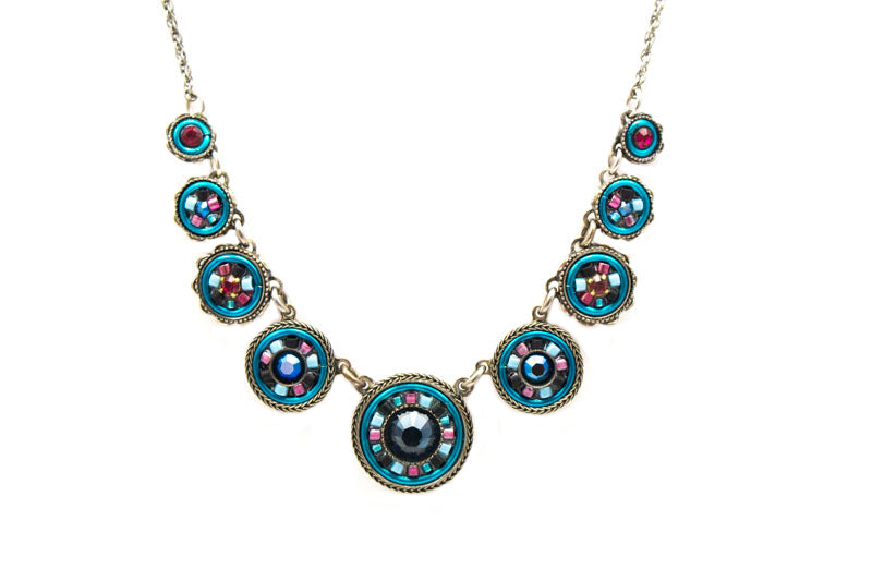 Midnight Blue La Dolce Vita Circles Necklace by Firefly Jewelry
