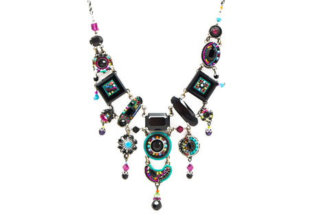 Multi Color Jet La Dolce Vita Elaborate Necklace by Firefly Jewelry