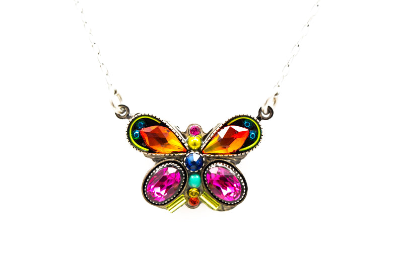Multi Color Butterfly Fancy Necklace by Firefly Jewelry